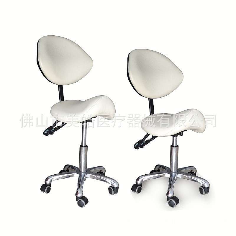 Office Stool - เก้าอี้สตูลทรงอานม้าตามหลักสรีรศาสตร์ ปรับระดับความสูงได้ หมุนได้ พร้อมล้อเลื่อน สำหรับร้านเสริมสวย ทันตแพทย์